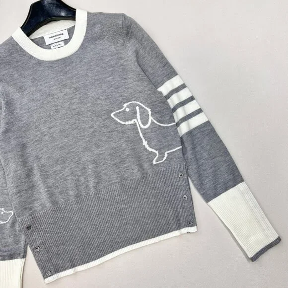 THOM BROWNE Knitted Wool Pullover Sweater - Picture 5 of 10